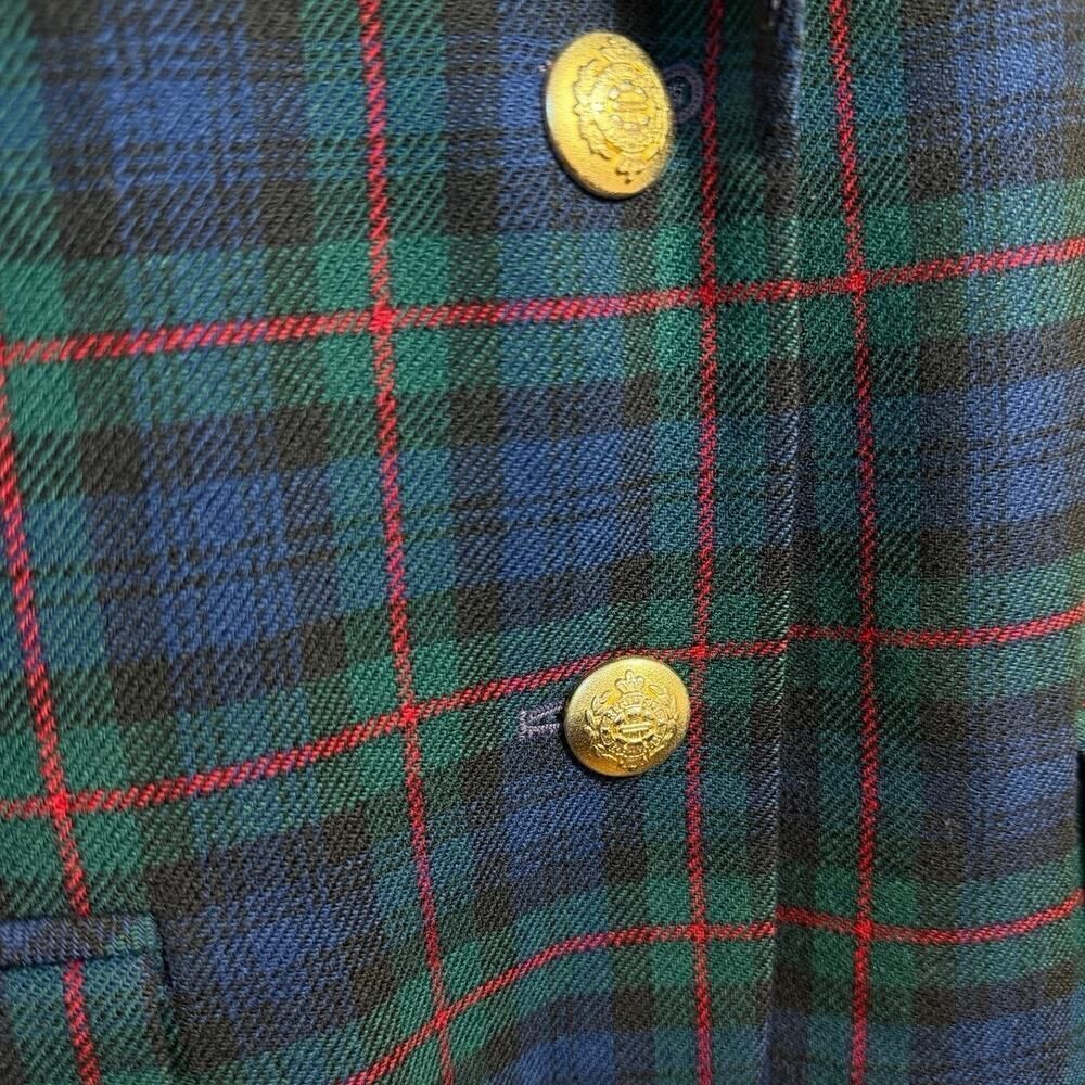 Vtg Pendleton Plus 16W Black Watch
Tartan Blazer 100% Wool Gold Button Academia - Picture 10 of 16